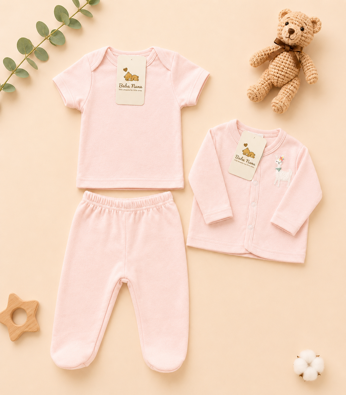 ๐ 8-Piece Newborn Baby Girl Floral Set
