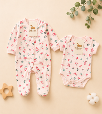 💕 8-Piece Newborn Baby Girl Floral Set
