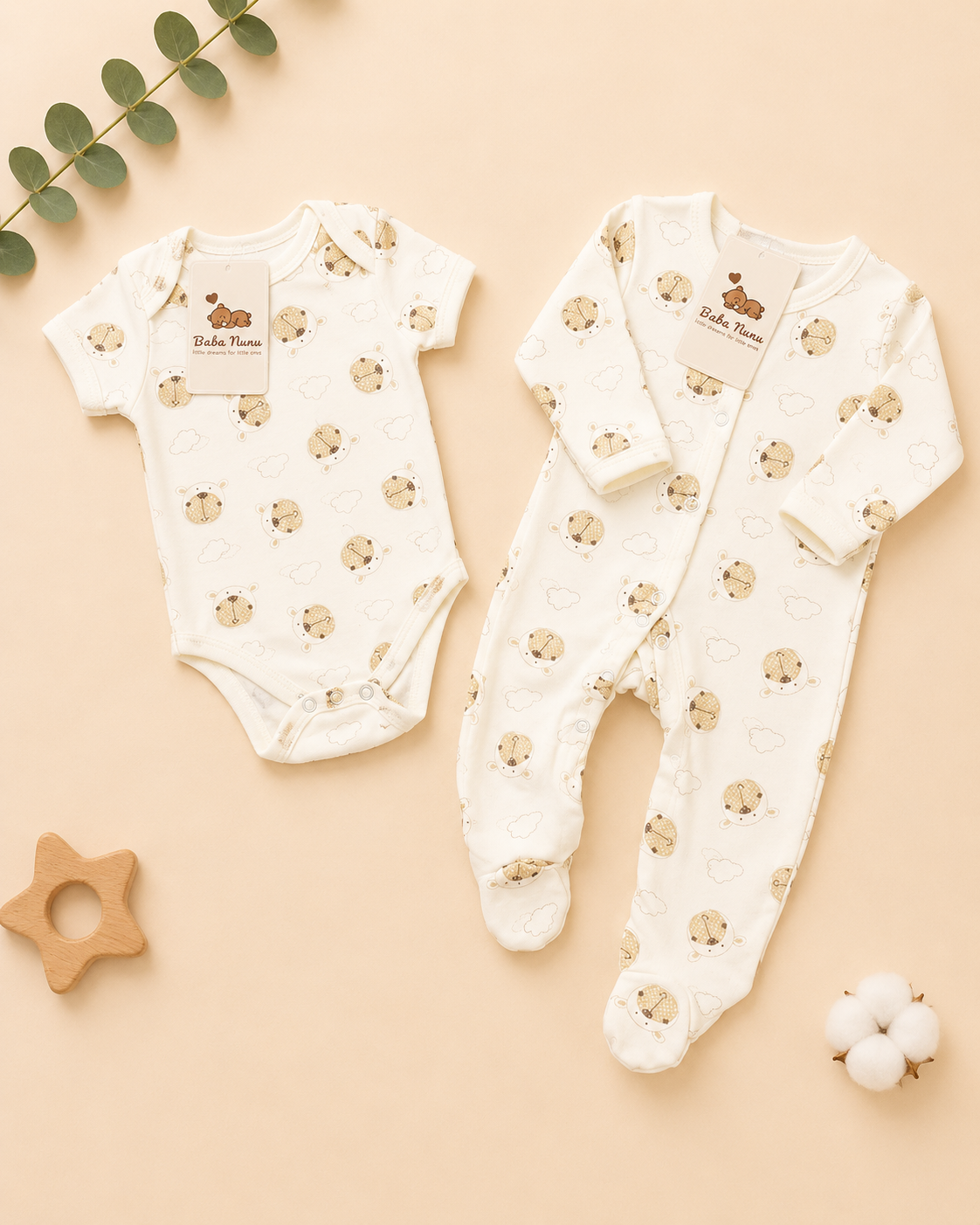 🤍 8-Piece Newborn Baby Unisex Cotton Set