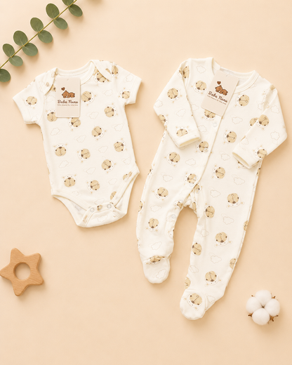 🤍 8-Piece Newborn Baby Unisex Cotton Set